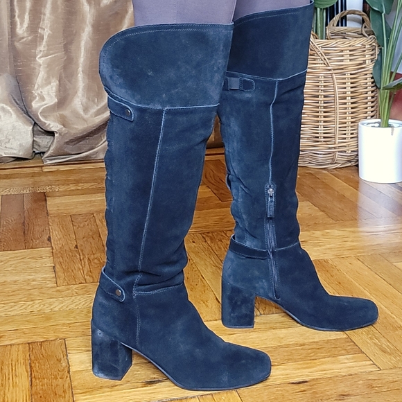 Franco Sarto Suede Knee-High Boots Sz:11 - Picture 3 of 13